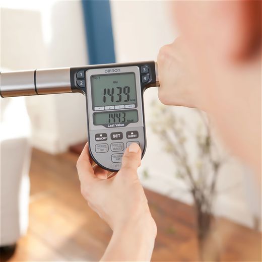 Omron BF511 Weighing Scale - Person using weighing scales shot